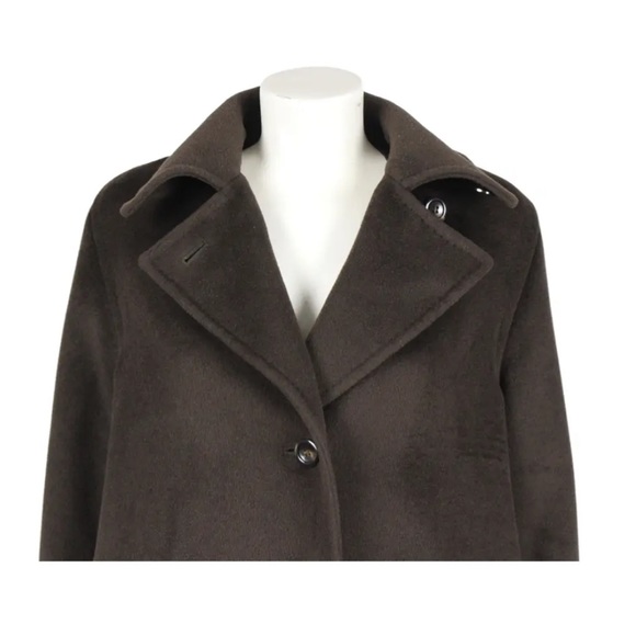 MAX MARA BROWN WOOL THREE BUTTON COAT - Picture 5 of 9
